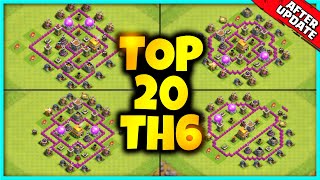 New Exclusive TH6 BASE WARTROPHY Base Link 2022 Top20 Clash of Clans  Town Hall 6 Trophy Base [upl. by Thilde]