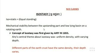 Isostasy  Physical geography BA 1st sem  NCE CLASSES [upl. by Ephraim]