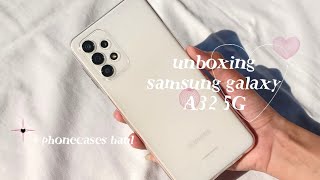 ੈ♡˳ unboxing samsung galaxy A32 5G  aesthetic phone case ❁ᴗ͈ˬᴗ͈  indonesia [upl. by Gawlas368]