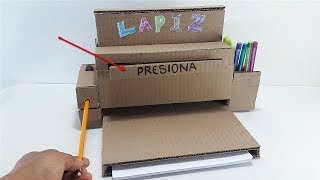 Como hacer la MAQUINA sacapuntas y despachador de lapices de carton [upl. by Tyika]