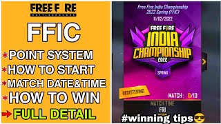 FFIC TOURNAMENT 2022 FREE FIRE INDIA CHAMPIONSHIP TOURNAMENT SPRING FULL DETAIL FFIC 2022 [upl. by Ayerim]