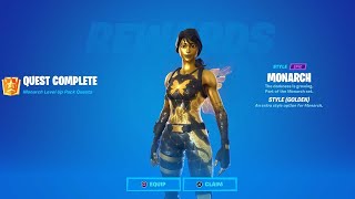 Fortnite All Monarch Level Up Tokens Location Guide Week 4  Monarch Golden Style [upl. by Barnet]