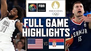 USA vs serbia Mens Basketball  Live Highlights  2024 Olympics 882024 [upl. by Eizzik]