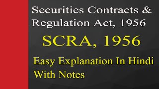 Securities Contacts and Regulation Act 1956  SCRA 1956 [upl. by Arikihs177]