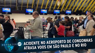 Acidente no Aeroporto de Congonhas atrasa voos em São Paulo e no Rio  Repórter SBT 101022 [upl. by Areta331]