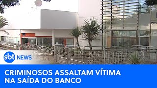 Homem monitorado por criminosos é assaltado após sacar R 100 mil  SBTNewsnaTV 090524 [upl. by Nosylla]