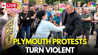 UK Riots LIVE Fireworks Thrown and Police Van Damaged in Plymouth  UK Riots Latest News  N18G [upl. by Langan622]