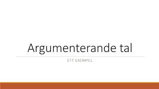 Argumenterande tal  ett exempel [upl. by Kcirde238]