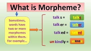 What is Morpheme Morpheme as a word Words having two or more morphemes L4 morpheme [upl. by Rima]