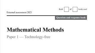 QCAA 2021 Maths Methods Short Response Questions answered Part 1 [upl. by Reamonn]