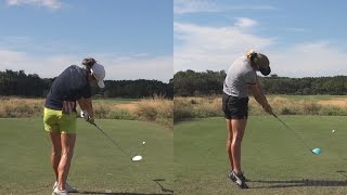 LEXI THOMPSON vs GERINA PILLER 2014  LONG DRIVE BIG HITTERS GOLF SWING REG amp SLOW MOTION 1080p HD [upl. by Alletniuq]