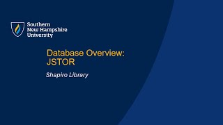 JSTOR Database Tutorial [upl. by Niltyak158]