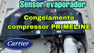 Compressor PRIMELINE congelando  sensor do evaporador danificado container carrier intermodal [upl. by Aydne]