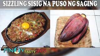 How To Cook Sizzling Sisig Na Puso Ng Saging [upl. by Yltnerb]