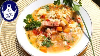 Minestrone  Reis  Suppe schmeckt auch im Sommer  Mischmaschsuppe [upl. by Lassiter]