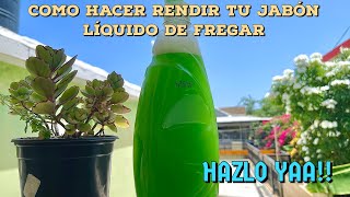 Como hacer rendir tu jabón liquido casero de fregar [upl. by Cormac]