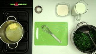 Spinach with béchamel sauce  Videorecipes [upl. by Aidnac]