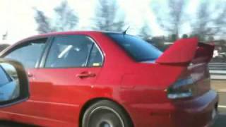 Cammed Cadillac CTSV LS6 vs Cammed mitsubishi Lancer EVO IX [upl. by Eselahc]