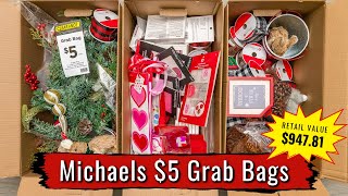 Unboxing Michaels 5 Winter Grab Bags [upl. by Sylera]