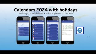 Calendars 2024 with holidays [upl. by Urbas968]