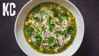 HOW TO MAKE POZOLE VERDE Mexican Stew  Green Pozole With Chicken [upl. by Nosmoht]