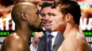 Floyd Mayweather Jr and Canelo Alvarez weigh in results [upl. by Eneg]