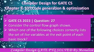 GATE CS 2023  Q27 Consider the control flow graph shown Which one of the following choices [upl. by Prissy]