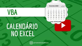 Como criar CALENDÁRIO em VBA no Excel [upl. by Lleuqram]