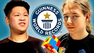 Worlds Fastest Speedcubers Go Head to Head  Guinness World Records [upl. by Bertsche]