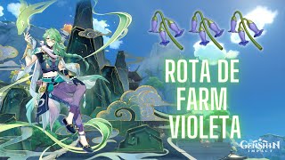 Farm VioletaVioletegrass Rota de Farm  Genshin Impact [upl. by Xuaegram986]