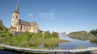 Norwegen Lofoten von Henningsvær nach Svolvær havn AS Rørvikstranda Lofotkatedralen [upl. by Tiraj]