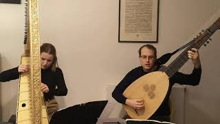 Baroque Harp and Theorbo duet  Mascherina Canzone by Bellerofonte Castaldi [upl. by Negriv]