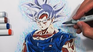 Tutorial How To Draw Gokus Mastered Ultra Instinct Form  Step By Step [upl. by Linnell]