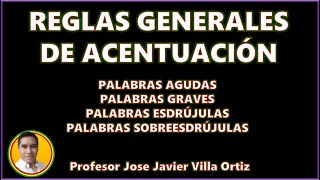 Reglas Generales de Acentuación Palabras agudas graves esdrújulas y sobreesdrújulas [upl. by Cyprian241]