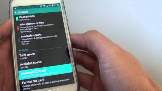 Samsung Galaxy S5 How to Unmount SD Card For Safe Removal [upl. by Zilevi]