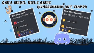 tutorial cara ambil role game otomatis yagpdb discord [upl. by Esor]