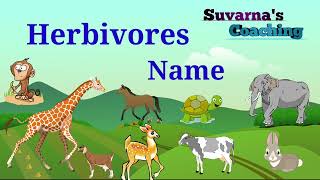 Herbivores Name  Plant Eating Animals Name in English [upl. by Lleruj]