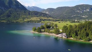 Drone video of Slovenia  Savica waterfall  Mt Vogel  Lake Bohinj  UHD 4K [upl. by Lepp]