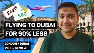 London to Dubai for £60  SUPER LOW COST travel review amp journey LGW to DXB via Budapest BUD [upl. by Aitital]