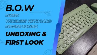 BOW MK610 Wireless Keyboard Mouse Combo Unboxing amp First Look [upl. by Alleras429]