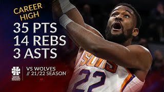 Deandre Ayton 35 pts 14 rebs 3 asts vs Wolves 2122 season [upl. by Nollie]