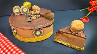 Nutella cheesecake no bake Ferrero Rocher dessert [upl. by Yaya]