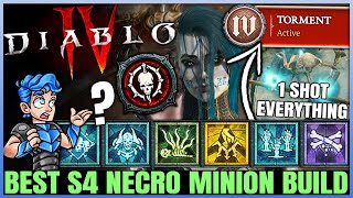 Diablo 4  Minions  OVERPOWERED Now  New Best S4 INFINITE Damage Necromancer Speed Build  Guide [upl. by Lohse]