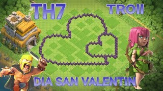 ¡¡TH7 DISEÑO TROLL DIA DE SAN VALENTIN AYUNTAMIENTO NIVEL 7  CLASH OF CLANS  WIMERS [upl. by Ani4]