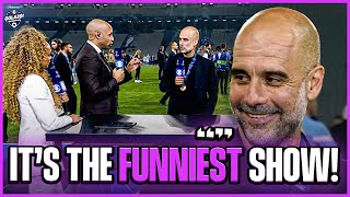 Pep Guardiola is a fan of Kate Abdos intros amp chats UCL win with Henry 🤩  CBS Sports Golazo [upl. by Antin]