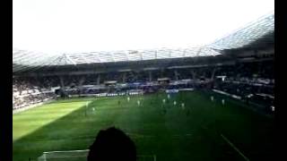 toon fans singing lalala geordies song at swansea [upl. by Jamnes]