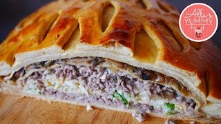 Kulebyaka – Russian Pie  Coulibiac Recipe [upl. by Kabob503]