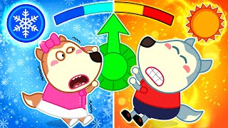 Wolfoo and Hot vs Cold Challenge with Lucy  Wolfoo Learns About Weather 🤩 Wolfoo Kids Cartoon [upl. by Arrehs]