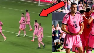 Watch Messis Reaction to Busquets First Inter Miami Goal Priceless Moment [upl. by Aillimac148]