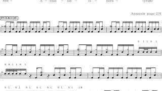 MuseAssassin  Drum Score Drum Sheet Music [upl. by Dorn147]